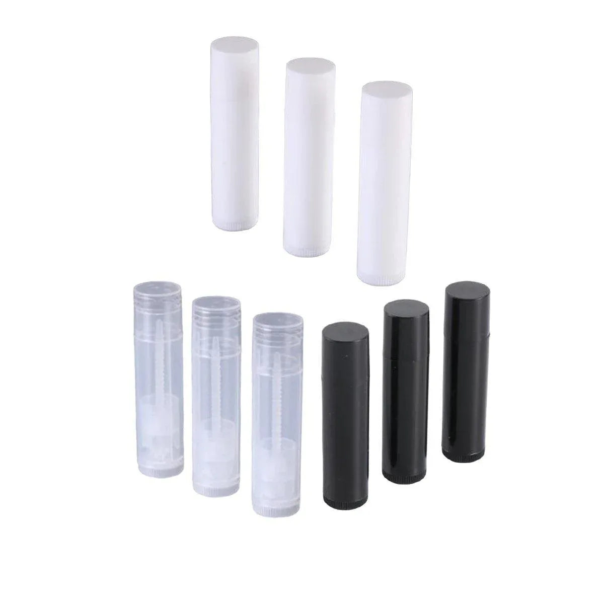 50pcs Lip Glaze Tubes Round Refillable PP Material Lip Balm Containers Red Tube - White - Mekamart Australia