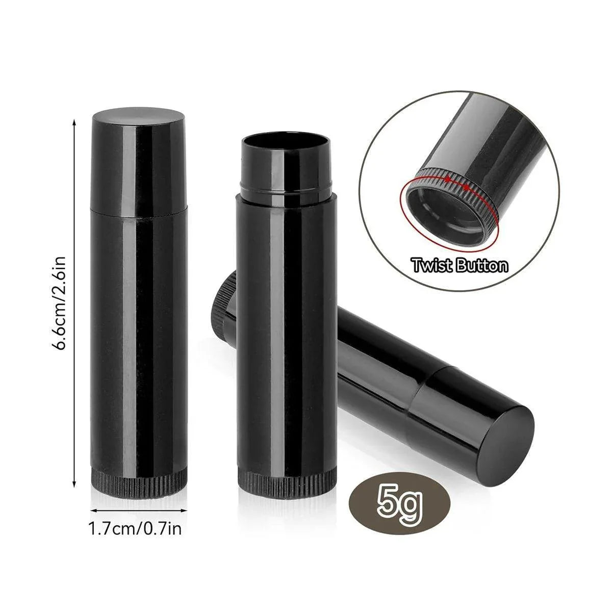 50pcs Lip Glaze Tubes Round Refillable PP Material Lip Balm Containers Red Tube - White - Mekamart Australia