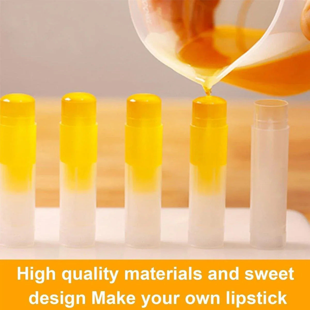50pcs Lip Glaze Tubes Round Refillable PP Material Lip Balm Containers Red Tube - White - Mekamart Australia