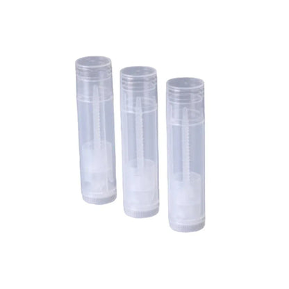 50pcs Lip Glaze Tubes Round Refillable PP Material Lip Balm Containers Red Tube - White - Mekamart Australia