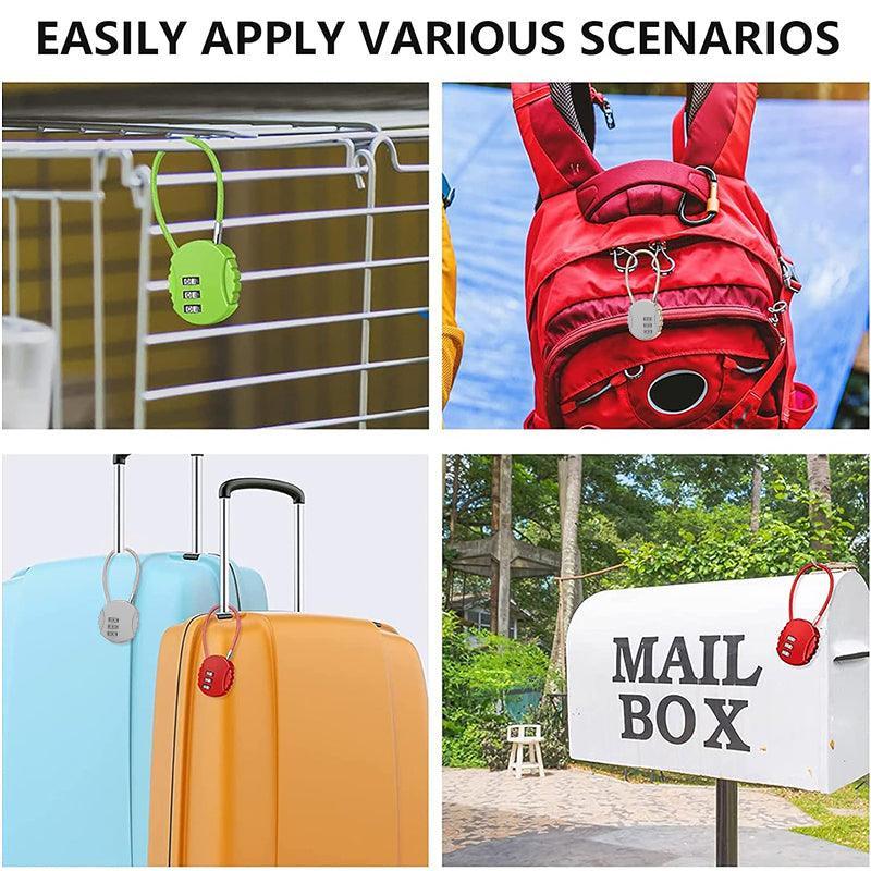 Combination Lock Padlock Locker 3 Digit Security Bike Suitcase Luggage Bag - Blue
