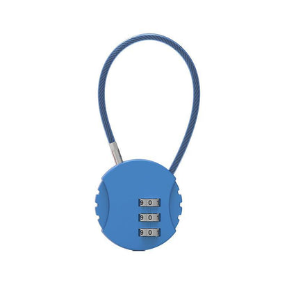 Combination Lock Padlock Locker 3 Digit Security Bike Suitcase Luggage Bag - Blue
