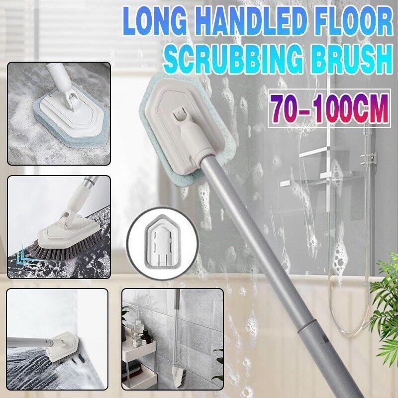 Long Handled Shower Scrub Brush with Extendable Pole for Bathroom Tiles - Mekamart Australia