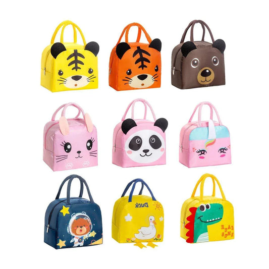 3D Bento Lunch Bag Cartoon Handbag Insulated Food Box Bag for Students LunchTote - Yellow Dinosaur - Mekamart Australia