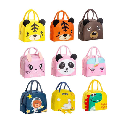 3D Bento Lunch Bag Cartoon Handbag Insulated Food Box Bag for Students LunchTote - Yellow Dinosaur - Mekamart Australia