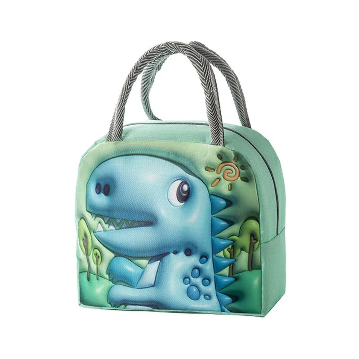 Cute 3D Cartoon Insulated Lunch Bag Oxford Fabric Bento Tote for School Use - Orange Tiger - Mekamart Australia