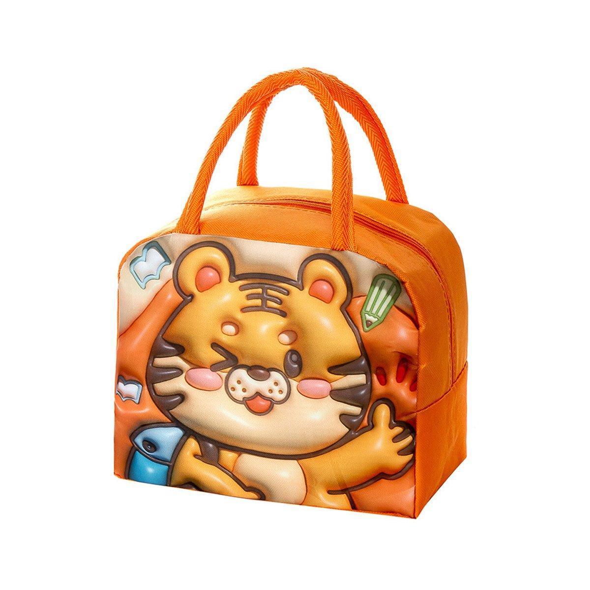Cute 3D Cartoon Insulated Lunch Bag Oxford Fabric Bento Tote for School Use - Blue Puppy - Mekamart Australia