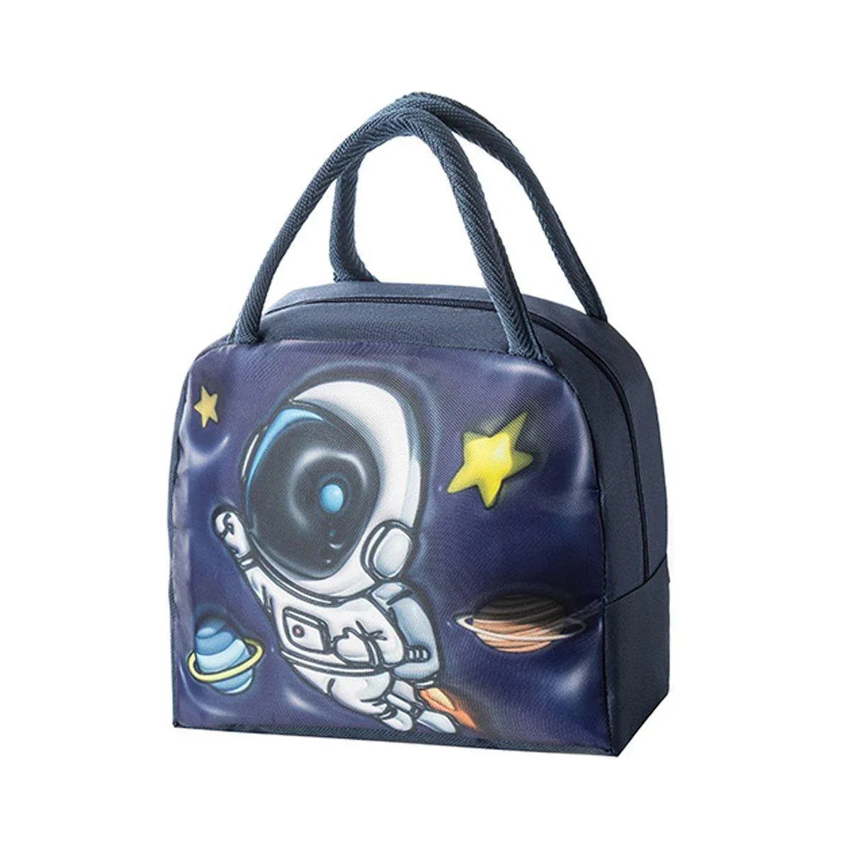 Cute 3D Cartoon Insulated Lunch Bag Oxford Fabric Bento Tote for School Use - Blue Puppy - Mekamart Australia