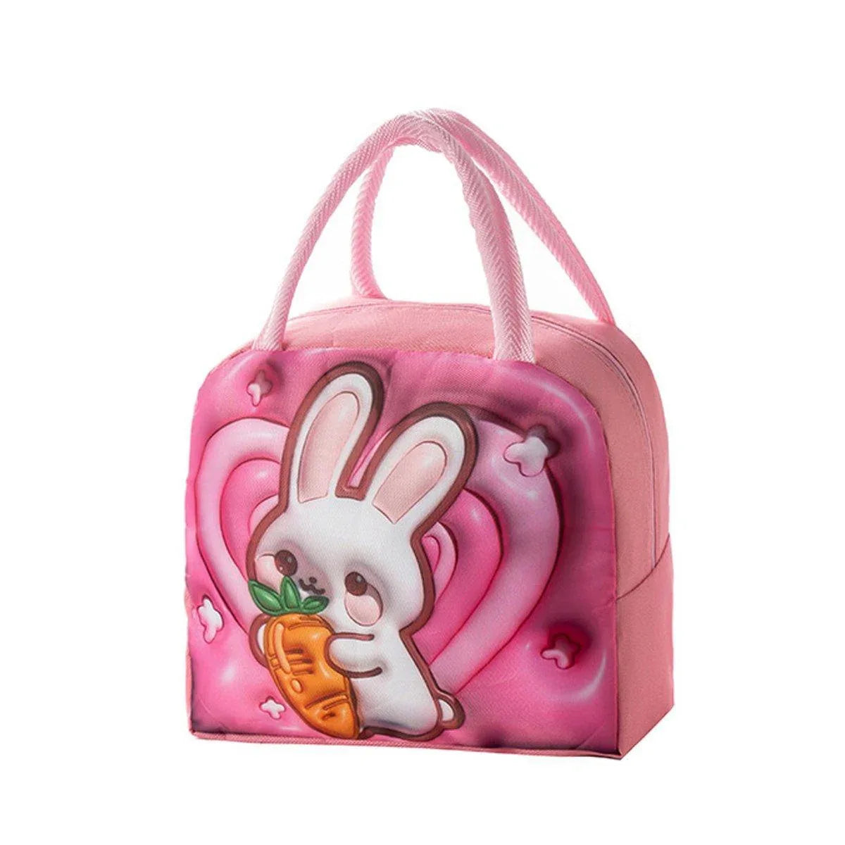 Cute 3D Cartoon Insulated Lunch Bag Oxford Fabric Bento Tote for School Use - Blue Puppy - Mekamart Australia