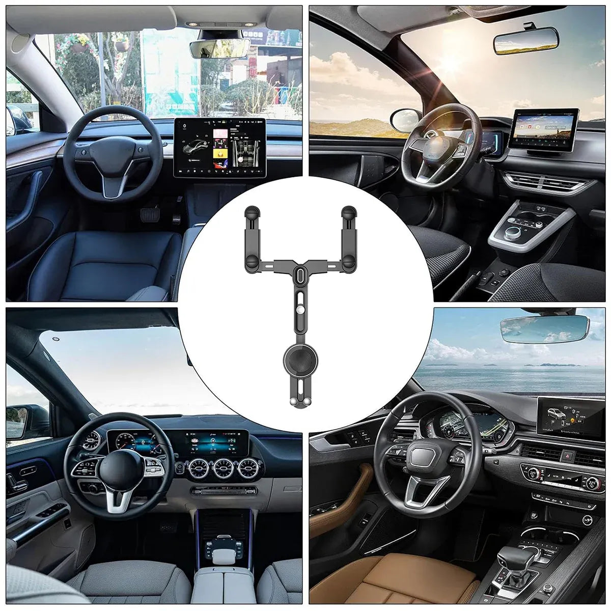 Mobile Phone Rearview Mirror Holder Strong Grip Fits Most Smartphones Car Use