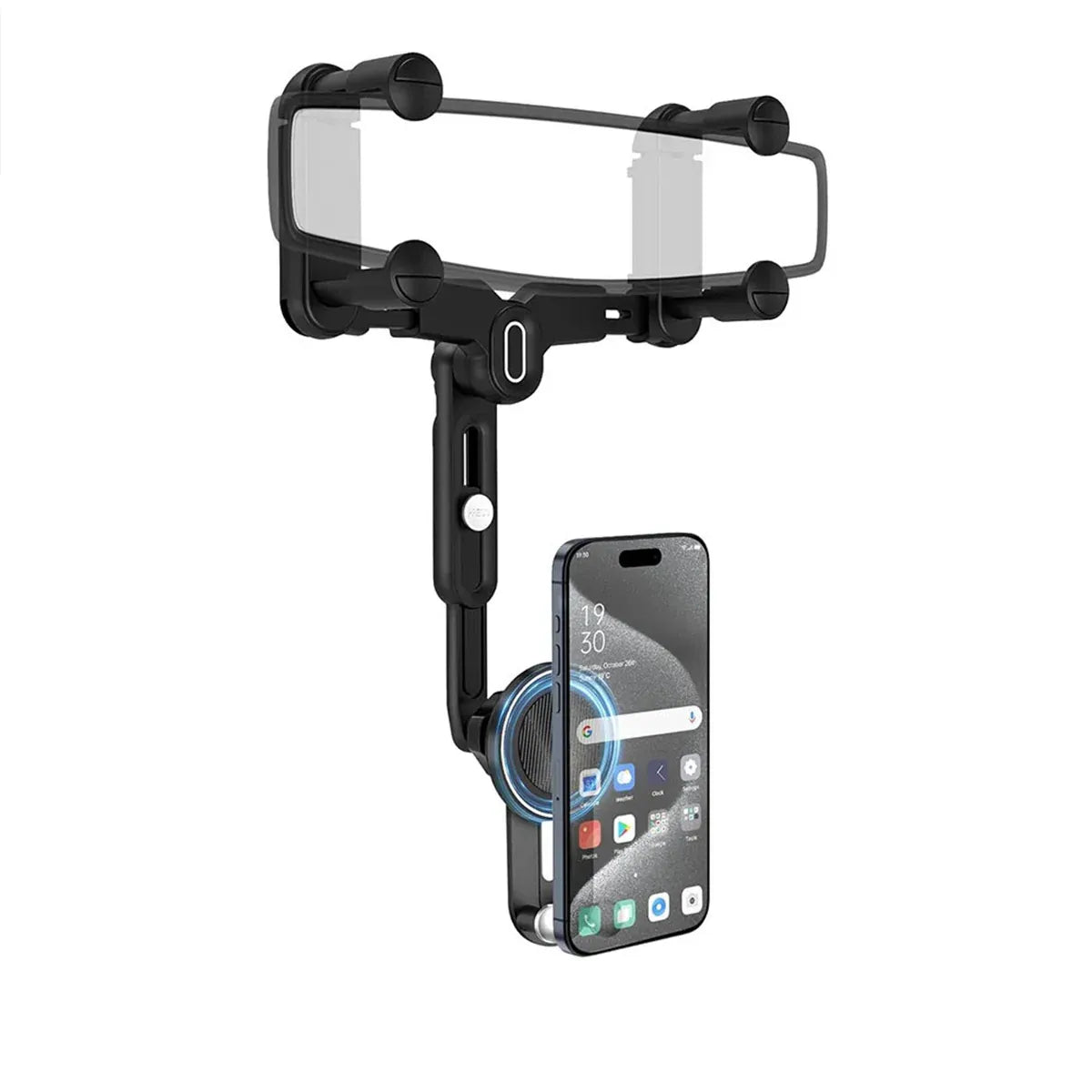 Mobile Phone Rearview Mirror Holder Strong Grip Fits Most Smartphones Car Use