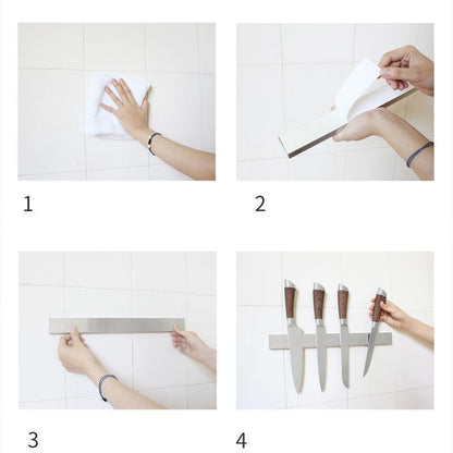 40/50cm Stainless Steel Magnetic Knife Rack Holder Knives Tool Shelf Magnet - 30CM