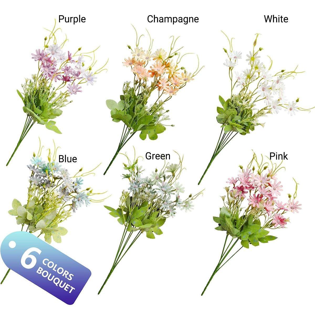 6x Artificial Small Soft Chrysanthemum Home Office Daisy Flower Party Decor DIY - Mekamart Australia