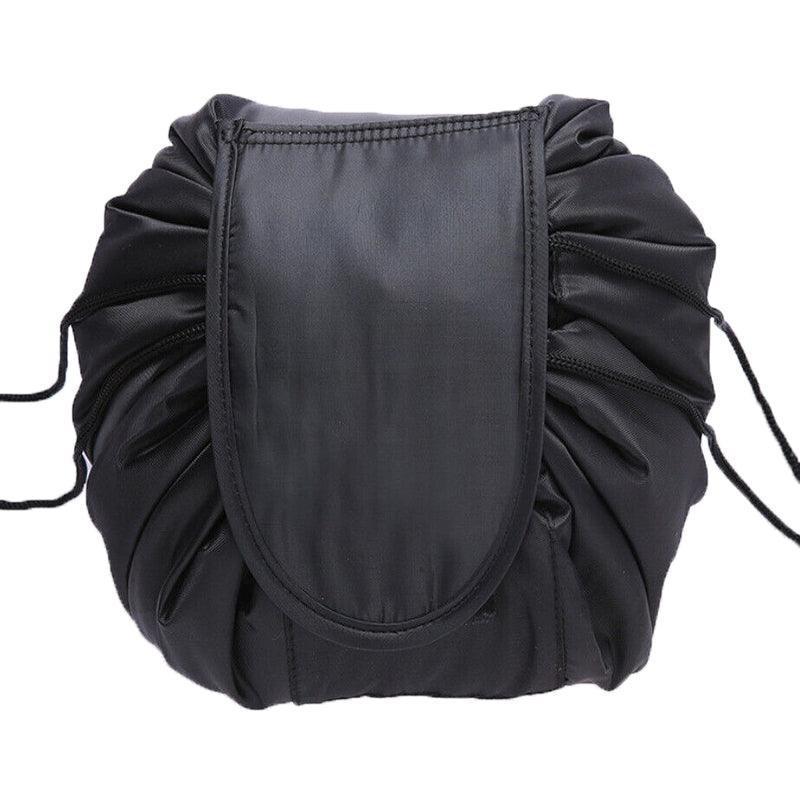 Portable Travel Makeup Bag Drawstring Cosmetic Pouch Lazy Storage Organiser Case - Orange Flower - Mekamart Australia