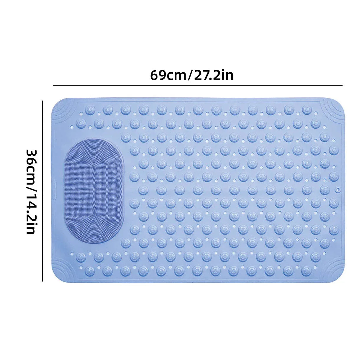 Non Slip Floor Pad Bathroom Tub Mat Bath Shower Mat with Round Massage Point - Pink - Mekamart Australia