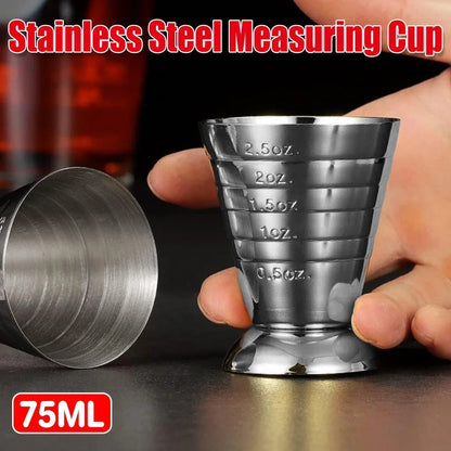 75ml Stainless Steel Bartending Measuring Cup Multifunctional Cocktail Jigger - Mekamart Australia