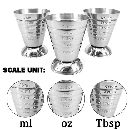 75ml Stainless Steel Bartending Measuring Cup Multifunctional Cocktail Jigger - Mekamart Australia