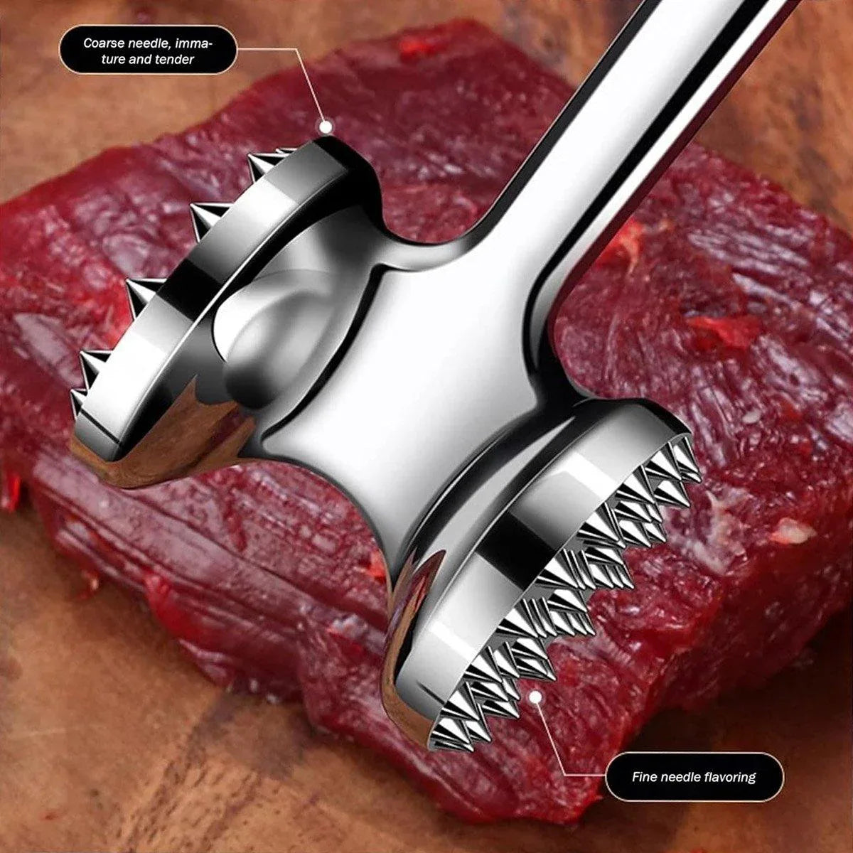 Meat Hammer Kitchen Tenderizing Beating Tool Double Sided Loose Meat Hammer - Mekamart Australia