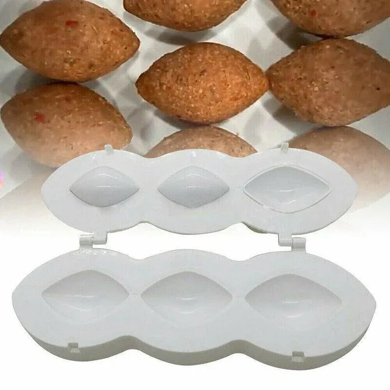 Meatball Maker Manual Meatloaf Mold Kibbeh Maker Press Minced Processor Tool - 9 Holes White - Mekamart Australia