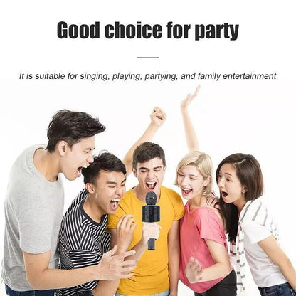 Karaoke Microphone Speaker Wireless Bluetooth Handheld Mic Usb Player Ktv Ws858 - Black