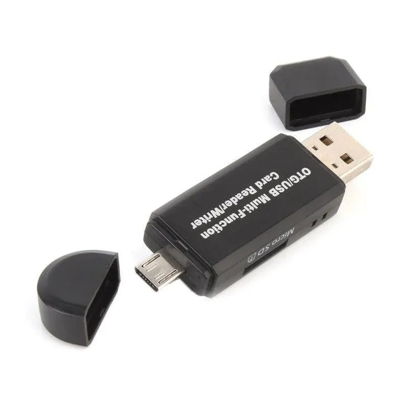 OTG USB 2.0 Card Reader Adapter for Micro SD TF PC and Mobile Phone Use - Black