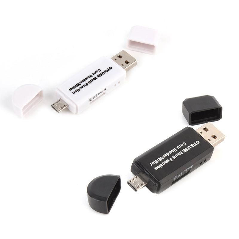 OTG USB 2.0 Card Reader Adapter for Micro SD TF PC and Mobile Phone Use - Black
