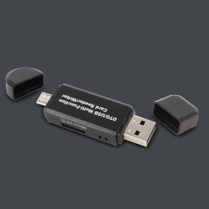 OTG USB 2.0 Card Reader Adapter for Micro SD TF PC and Mobile Phone Use - White