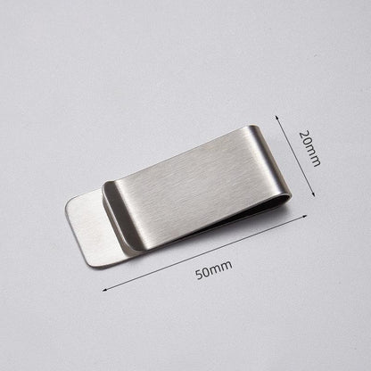 Clip Note Business Card Holder Stainless Steel Mens Wallet Metal - Gold - Mekamart Australia