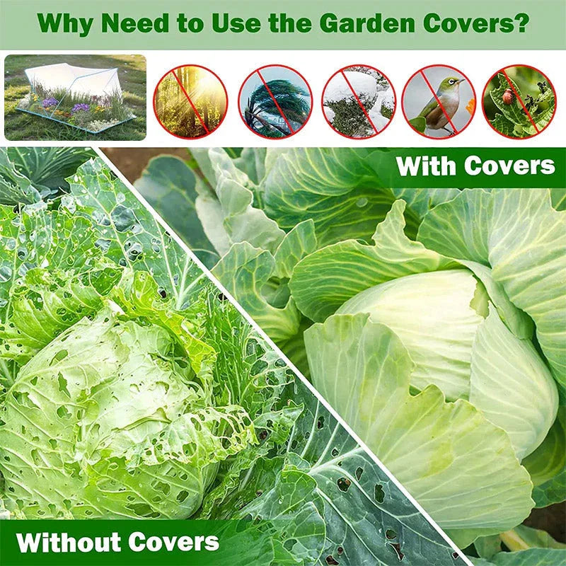1pc Garden Plant Protector Cover White Fiberglass Net for Lawn Flower Care Use - 125x65x65cm - Mekamart Australia