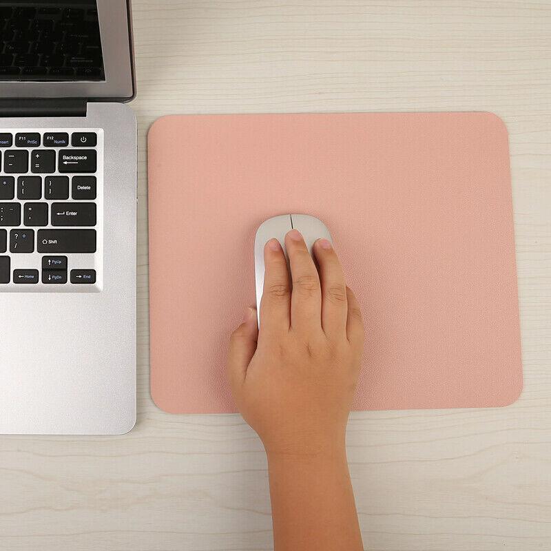 Leather Mouse Pad 30x25.5cm Waterproof Gaming Desk Mat Anti Slip Rubber Mousepad - Pink