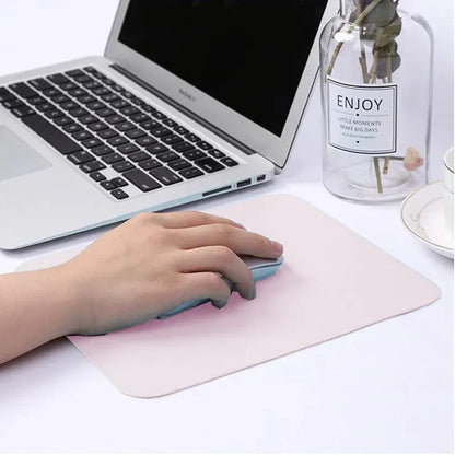 Pu Leather Gaming Mouse Pad Desk Mat Anti-Slip Speed Mousepad 22X22Cm Waterproof - Blue