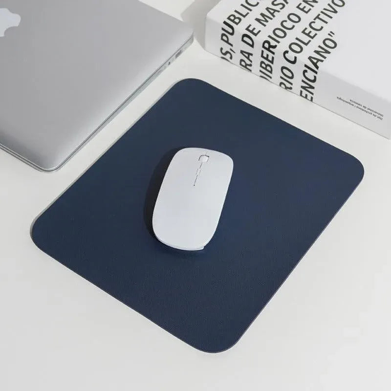 Pu Leather Gaming Mouse Pad Desk Mat Anti-Slip Speed Mousepad 22X22Cm Waterproof - Blue