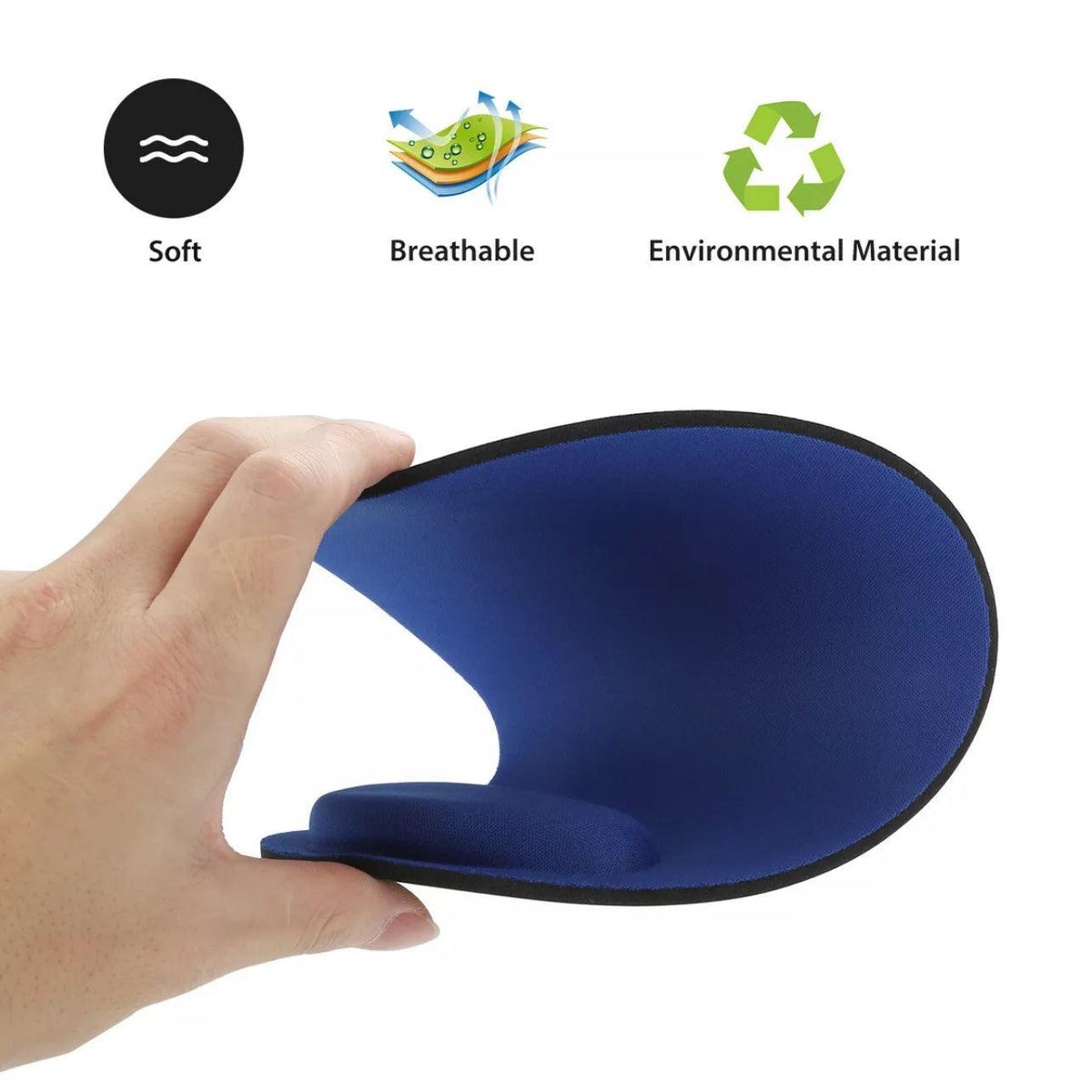 Comfort Mouse Pad with Built In Wrist Support Non Slip Ergonomic Mice Mat - Lake Blue