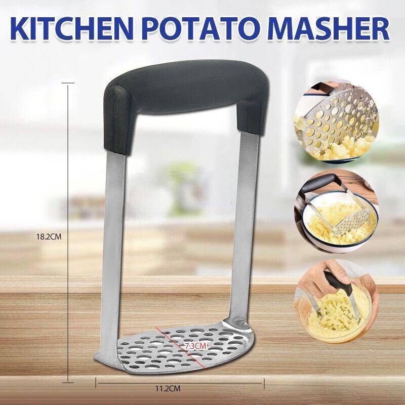 Potato Masher Vegetable Tool Stainless Steel Heat Kitchen Resistant Press Rice A - Mekamart Australia