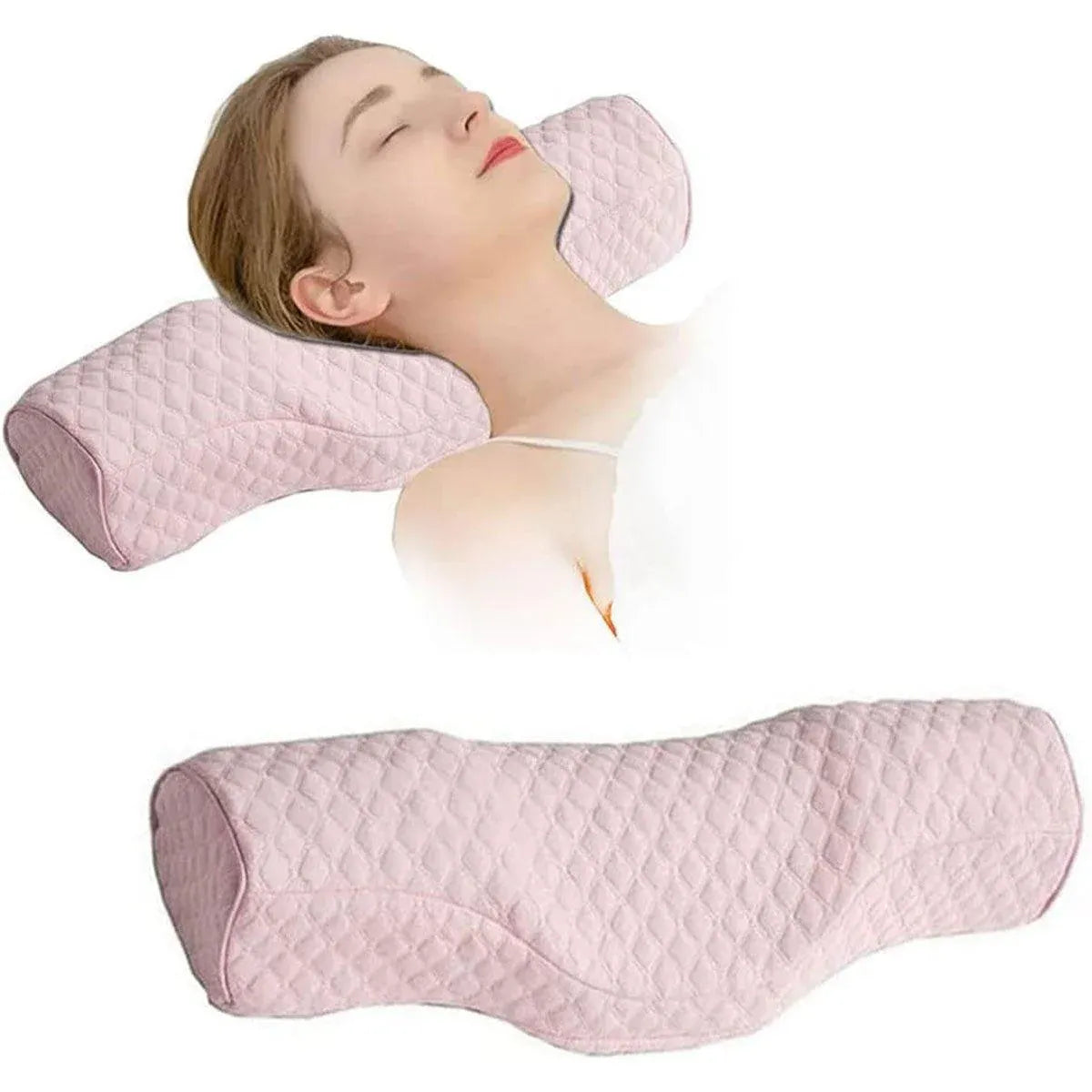 Orthopedic Memory Foam Cervical Neck Pillow for Sleep Support Slow Rebound - Pink