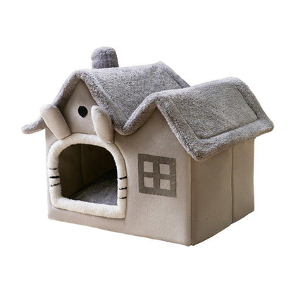 Removable Washable Pet House Four Seasons Cat Enclosed House - Grey-M - Mekamart Australia
