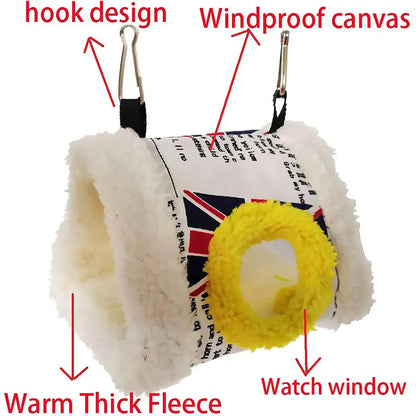 Parrot Hammock Bird Nest Warm Comfortable Bird Cage Accessory Pet Bed Cozy - Triangular Nest with Pole