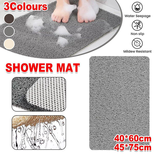 Anti Slip Bathroom Mat Non Slip Shower Floor Mat Quick Dry Soft Comfortable Rug - Beige-40x60cm - Mekamart Australia