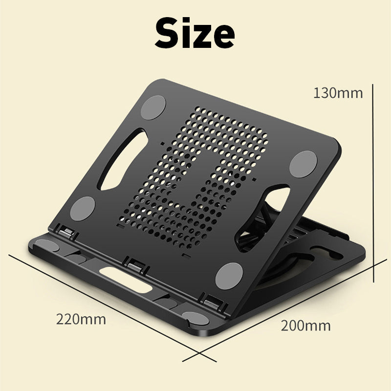 Portable Laptop Stand Foldable Adjustable Lazy Computer Desk - Black