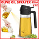 2-in-1 470ml Glass Oil Bottle Spray Pour Automatic Pressure Control Kitchen Tool - Black - Mekamart Australia
