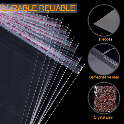 100Pcs Self-Adhesive Clear Opp Cellophane Bags with Air Hole - 40*46+4cm