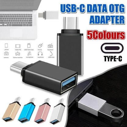 USB Type-C to USB 3.0 Adapter OTG Converter for Phone Tablet Laptop - Gold