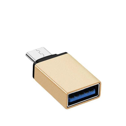 USB Type-C to USB 3.0 Adapter OTG Converter for Phone Tablet Laptop - Gold