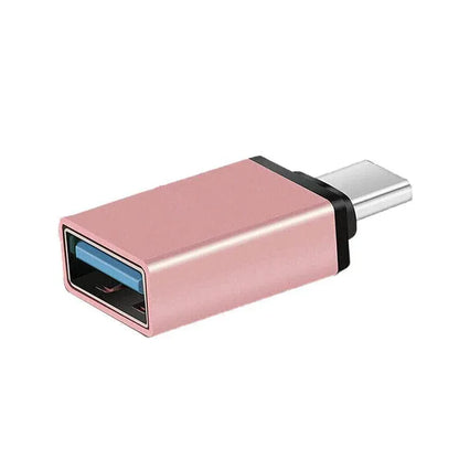 USB Type-C to USB 3.0 Adapter OTG Converter for Phone Tablet Laptop - Rose Gold