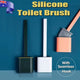TPR Toilet Brush Set Silicone-Like Head with Holder Wall Mounted Detachable Handle - Black * 1 Unit - Mekamart Australia