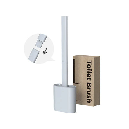 TPR Toilet Brush Set Silicone-Like Head with Holder Wall Mounted Detachable Handle - Black * 1 Unit - Mekamart Australia