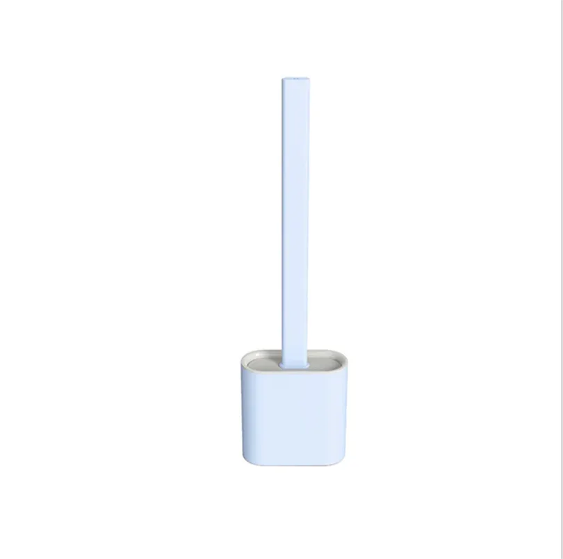 TPR Toilet Brush Set Silicone-Like Head with Holder Wall Mounted Detachable Handle - Black * 1 Unit - Mekamart Australia