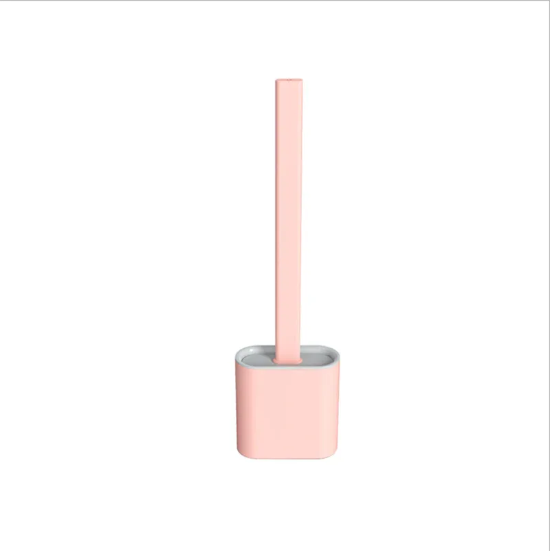 TPR Toilet Brush Set Silicone-Like Head with Holder Wall Mounted Detachable Handle - Black * 1 Unit - Mekamart Australia