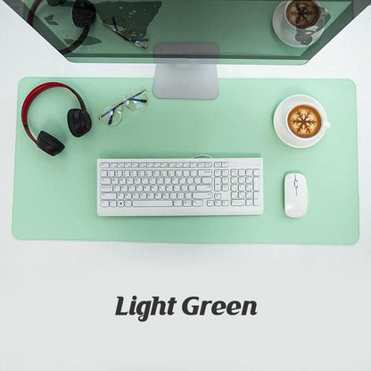 Large Leather Gaming Mouse Pad Waterproof Desk Keyboard Mat 120 x 60cm - Light Blue