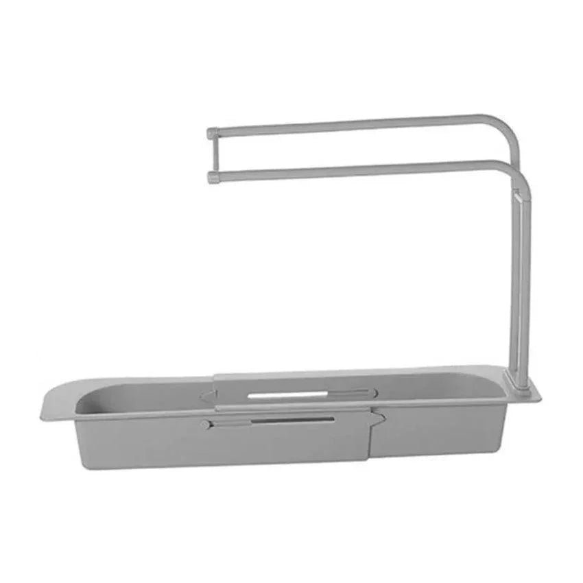 Telescopic Sink Rack Holder Expandable Storage Drain Basket Home Kitchen Kit - White - Mekamart Australia
